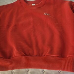 ALO Yoga Women's Vibrant Red Crewneck Sweatshirt With Tag